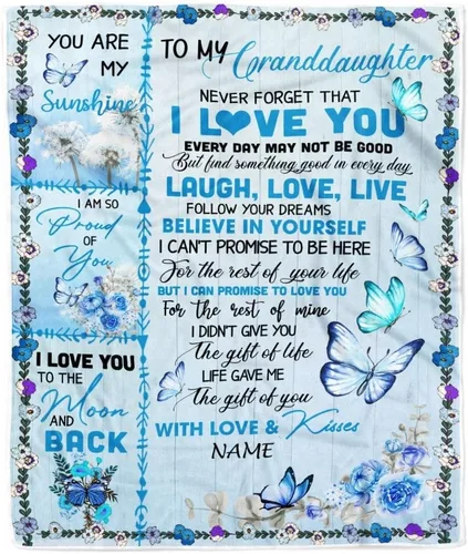Miniatura 32 de Manta personalizada de baloncesto con texto en inglés "To My Granddaughter from Grandma Grandpa Stay Strong Be Confident Believe in Yourself", manta