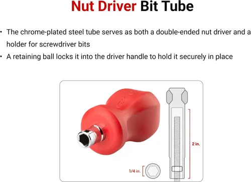 Miniatura 3 de TEKTON 3 en 1 Stubby Phillips/Slotted Multi-Bit Driver (#2 x 1/4 in., Negro) DMT13002