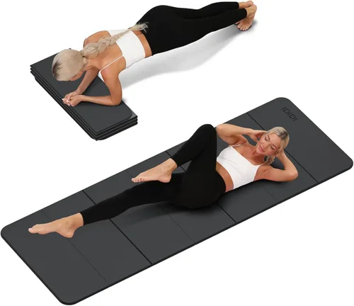 Miniatura 8 de Foldable Yoga Mat Extra Thick 0.32 Inches(8mm) SGS-certified, odorless POE. Non-slip surface & no curling edges. Great for yoga, Pilates & home