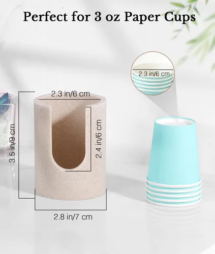 Miniatura 5 de Luxspire Dispensador de Vasos para Baño, Dispensador de Vasos Dixie de 3oz, Portavasos Dixie de Resina, Portavasos de Papel Desechable para Baño