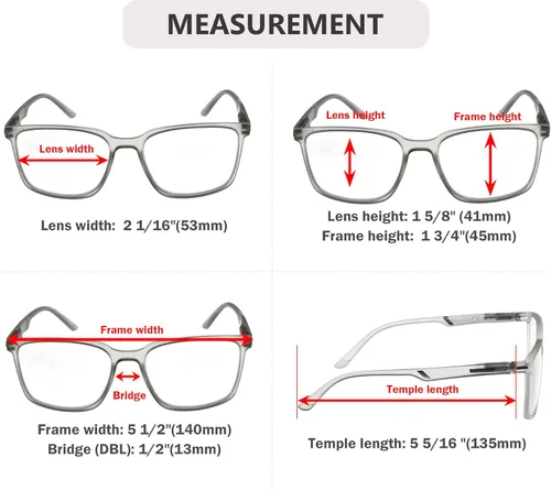Miniatura 3 de Eyekepper Gafas de lectura Marco grande Lectores cuadrados Bisagras de resorte Hombres Mujeres Azul +0.50