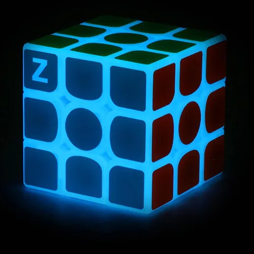 Miniatura 6 de AMAZA Cubo de velocidad fluorescente 3x3, 3x3x3, que brilla en la oscuridad, cubo de velocidad luminoso de 3 por 3, juguete rompecabezas de cerebro