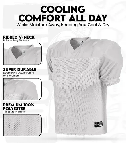 Miniatura 2 de Exxact Sports Camiseta de práctica de fútbol para niños, estilo profesional, ligera y transpirable, de malla, para niños