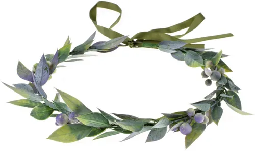 Miniatura 3 de DDazzling Corona de bosque de boda con halo de eucalipto bohemio de hoja verde flor naranja