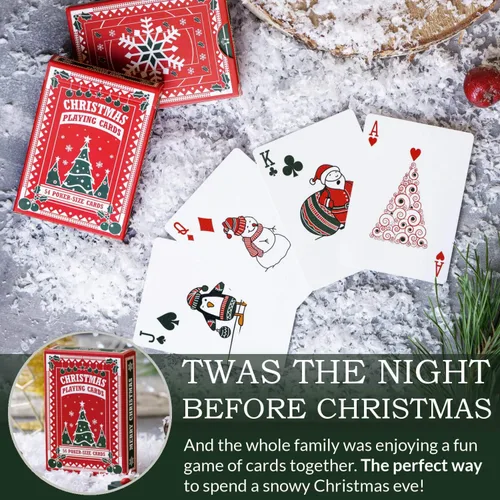 Miniatura 2 de Naipes de Navidad, bonitos diseños para diversión familiar con libro electrónico de juegos de cartas gratis. Gran regalo de relleno de calcetines