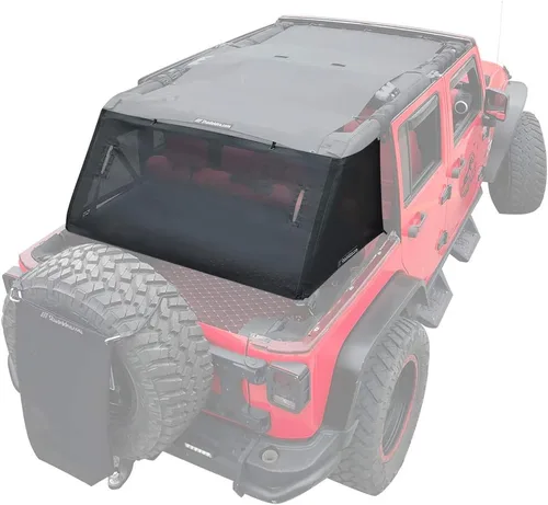 Miniatura 76 de Shadeidea JK - Parasol superior compatible con Jeep Wrangler JKU, cubierta de techo de malla suave (2007-2018) - Bloqueador de ruido de viento UV