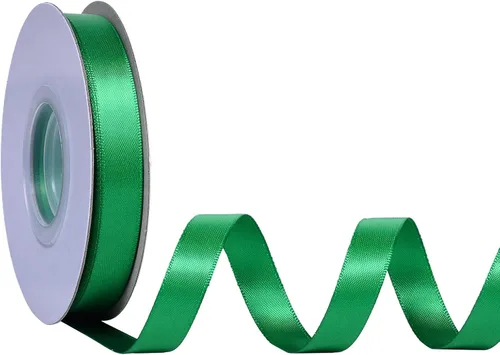 Miniatura 65 de Ribest - Cinta de satén de doble cara de 1 pulgada y 50 yardas por rollo, verde manzana, para envolver regalos, ramos de flores, accesorios