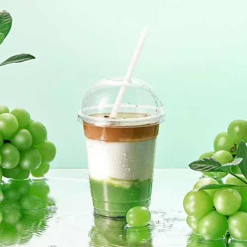 Miniatura 5 de Paquete de 100 vasos de plástico transparente de 12 onzas con tapas de cúpula, tazas desechables de parfait de postre para helado, bebidas de café