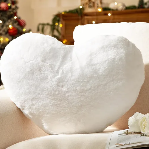 Miniatura 9 de YRXRUS Almohadas de corazón, almohada en forma de corazón, almohada blanca con forma de corazón para regalos, almohadas con forma para ella, niños