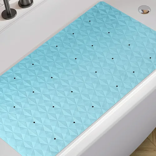 Miniatura 9 de WRISIN Tapete antideslizante para bañera y ducha, tapete de goma natural con 241 ventosas, tapete de seguridad suave para baño, patrón único