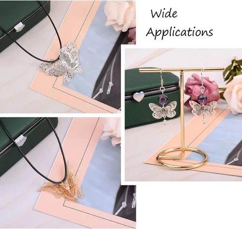 Miniatura 3 de Craftdady Colgantes colgantes de metal con dijes de mariposa Oro claro + platino