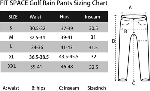 Miniatura 5 de Pantalones de golf para hombre, impermeables, cómodos, ligeros, transpirables, con bolsillos