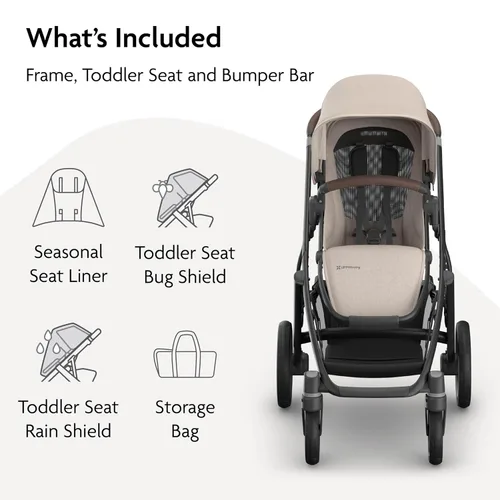 Miniatura 8 de UPPAbaby Vista V3 Cochecito convertible individual a doble para bebé y niño pequeño, más de 30 configuraciones, compatible con asiento de automóvil
