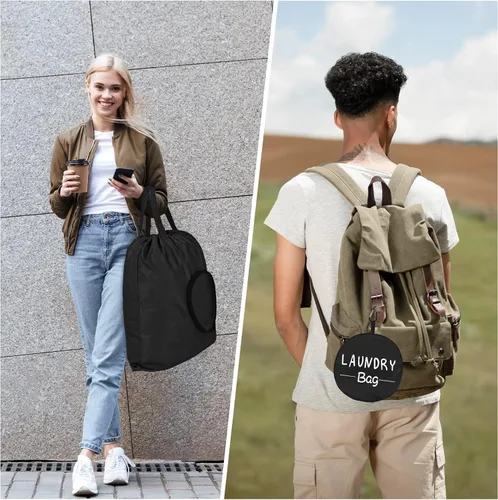 Miniatura 5 de Sylfairy Paquete de 2 bolsas de lavandería XL con correa, bolsa de lavandería para viajes resistente, bolsa de hombro para ropa sucia con cordón