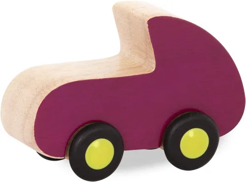 Miniatura 8 de B. toys Juego de autos de juguete de madera con 6 vehículos coloridos para niños y niños pequeños - Camiones duraderos - Fácil - Juguetes para niños
