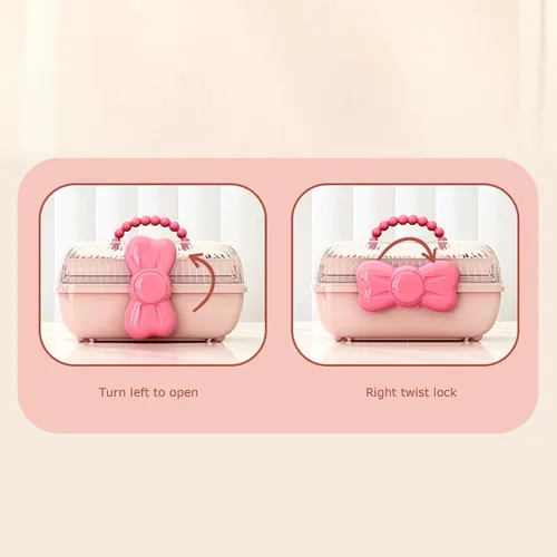 Miniatura 8 de Caja organizadora de accesorios para el cabello, caja de almacenamiento portátil de 3 capas, caja de herramientas de plástico multifuncional