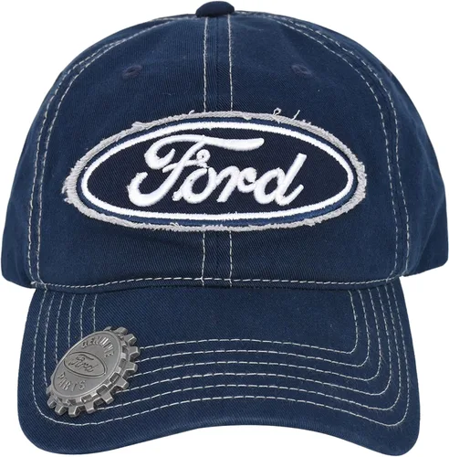 Concept One - Gorra de béisbol ajustable de algodón lavado con borde curvado y abrebotellas, color azul marino, talla única