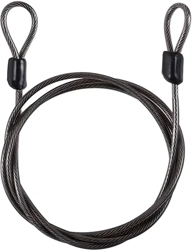 Miniatura 7 de Cuerda de cable con doble bucle, bloqueo de cable de seguridad, cable de seguridad recubierto de vinilo de acero, bloqueo de equipaje de 3.3 pies x
