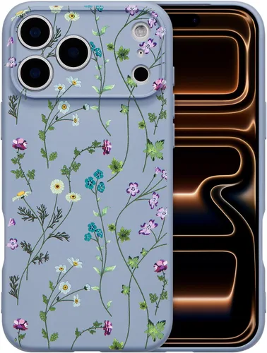 Miniatura 70 de RALEAVO Funda Floral para iPhone 12, Cubierta de Silicona Líquida con Bonito Patrón de Rama de Flores para Niñas y Mujeres, Funda Protectora de Goma