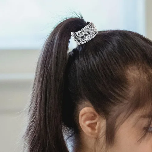 Miniatura 3 de KALLORY 6 piezas de cola de caballo para el cabello, con diamantes de imitación, ligas elásticas para el cabello, accesorios para el cabello