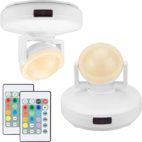 Miniatura 9 de BIGMONAT Foco inalámbrico que funciona con pilas, luz de imagen RGB con control remoto y temporizador, lámpara de visualización que cambia