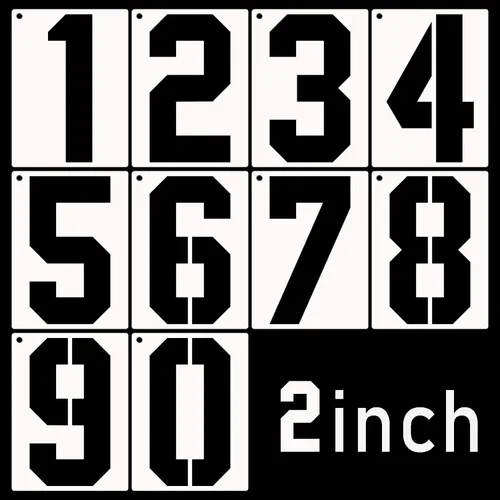 DXCYZ - Juego de plantillas de números grandes de 2 pulgadas, plantillas de números de dirección de 0 a 9, 10 plantillas de números de pintura de