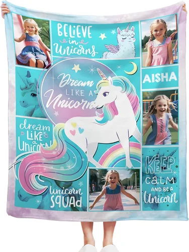 Miniatura 15 de D-Story Manta personalizada con nombre, mantas con nombre personalizado para niños y adultos, mantas de bebé personalizadas para niños y niñas