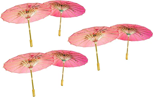 Miniatura 3 de TJ Global Paquete de 6 paraguas chinos japoneses para niños de 22 pulgadas para bodas, fotografías, disfraces, cosplay, decoración y otros eventos
