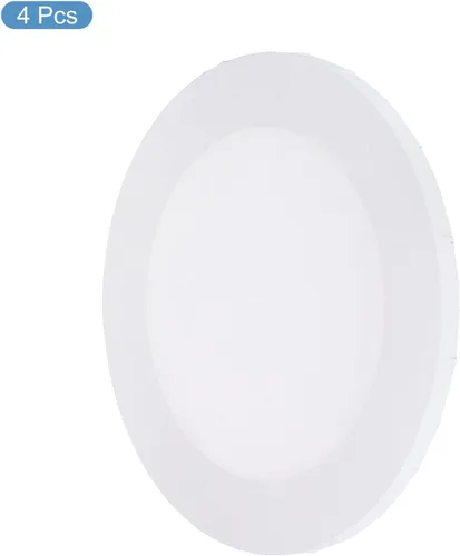 Miniatura 3 de PATIKIL Paneles de lienzos de pintura para pintura, paquete de 4 paneles redondos de madera de 12 x 12 pulgadas, paneles de arte en blanco estirados