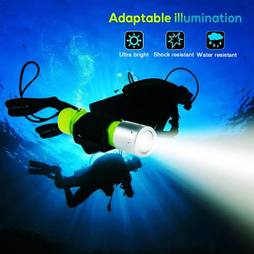 Miniatura 5 de BlueFire Linterna profesional de buceo de 1100 lúmenes, luz submarina brillante, luces de seguridad, impermeable, antorcha submarina para deportes