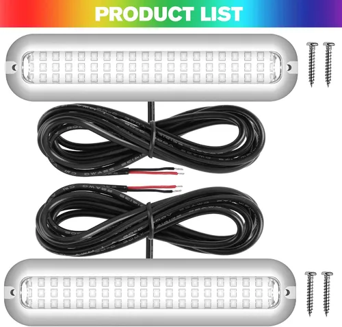 Miniatura 8 de HUSUKU SOOP3 PRO 2000LM 60LED - Lámpara impermeable para embarcación, luz ultraclara, elevada intensidad, Azul