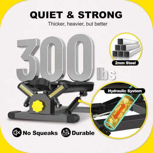 Miniatura 8 de ZIWWVY Máquina paso a paso con bandas de resistencia, mini paso a paso con capacidad de peso de 300 libras, paso a paso giratorio para entrenamiento