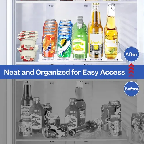 Miniatura 5 de Organizador de bebidas para mini refrigerador, dispensador automático de bebidas para refrigerador, organizador de latas de soda para bebidas