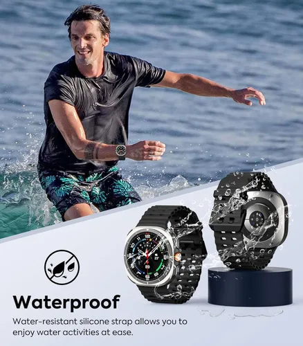 Miniatura 5 de MoKo Correa deportiva compatible con Samsung Galaxy Watch Ultra Band de 1.850 in (2024) para mujeres y hombres, correa de reloj impermeable