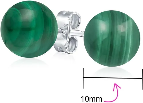 Miniatura 13 de Aretes grandes de plata de ley 925 con piedras preciosas naturales de 0.394 pulgadas para mujeres y adolescentes, variedad de piedras de nacimiento