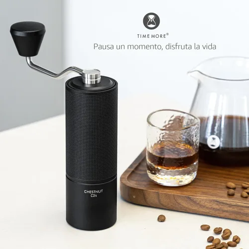 Miniatura 6 de Timmore Castaño C2S - Molinillo de café manual de 25 g con rebaba cónica de acero inoxidable CNC, ajuste interno ajustable, posicionamiento de doble