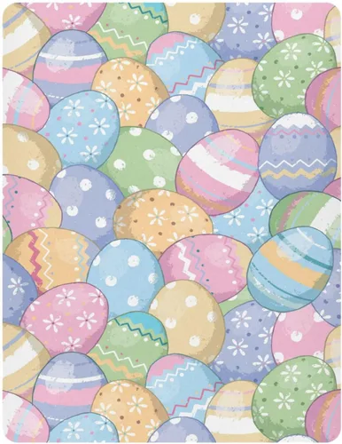 Lindas sábanas para cuna, suaves y transpirables con diseño de huevos de Pascua, para niñas y niños, 39 x 27 x 5 pulgadas