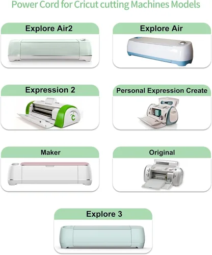 Miniatura 2 de Cable de alimentación para Cricut Explore air 2, Expression 2, Maker, Explore Air, Explore One Create Cake Mini Repuesto Original para Cricut Maker