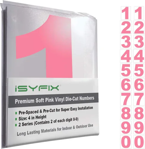 Miniatura 115 de iSYFIX Calcomanías de Números de Vinilo Verde Manzana – 1.5 Pulgadas Autoadhesivas (2 Juegos) – Calcomanía Premium Troquelada y Pre-espaciada