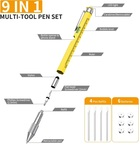 Miniatura 2 de Regalos de bolígrafos para hombres y mujeres, Huhoo gadgets geniales herramientas bolígrafo multi tecnología para hombres, regalos personalizados