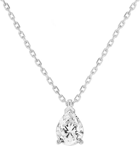 PAVOI Collar con colgante de diamante de circonita cúbica chapado en oro de 14 quilates para mujer Deslizador ajustable