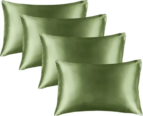 Miniatura 39 de Bedelite Funda de almohada de satén para el cuerpo, súper suave y refrescante, para el cabello y la piel, transpirable, sedosa y larga, 20 x 54 Rosa