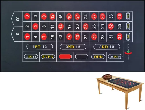 72 X 36 pulgadas Casino Profesional Ruleta y Craps Diseño de Fieltro de Mesa de Tablero, Hasta 10 Jugadores. 100% Tela, Impermeable y Resistente a