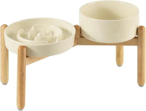 Miniatura 13 de Havniva Tazón de cerámica de 0.9 tazas para perros de alimentación lenta para perros pequeños, alimentador lento para mascotas de 6.1 pulgadas, 1 x