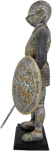 Miniatura 2 de Veronese Design Figura de estatua medieval de caballero francés con armadura