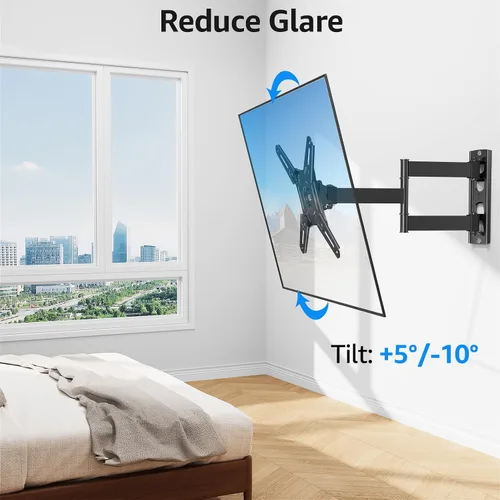 Miniatura 5 de MOUNTUP Soporte de pared para monitor de TV con certificación UL, giratorio e inclinable para la mayoría de televisores curvos planos LED LCD de 14