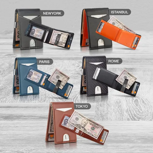 Miniatura 2 de KONACK Minimalist Wallet For Men with RFID Blocking Front Pocket Bifold Leather Mens Wallet with Gift Box