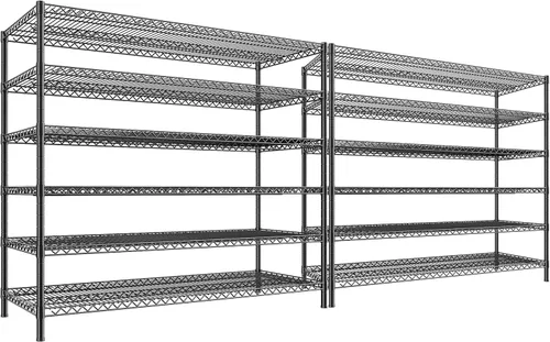 Miniatura 11 de REIBII Estantes de almacenamiento de 83 pulgadas de alto, unidad de estantería de metal de 3840 libras, estantería de alambre de 6 niveles