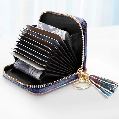 Miniatura 2 de Billetera pequeña para tarjetas de crédito RFID con purpurina linda para mujer