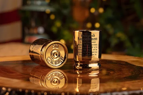Miniatura 3 de Vasos de chupito de cerámica de latón 2A 50 Cal - Juego de 2 - Grabado 2A